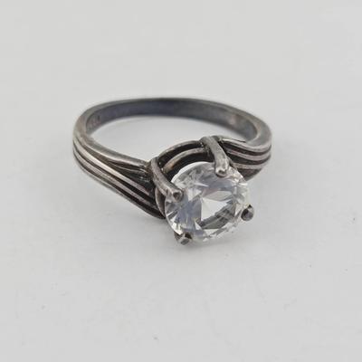 2.5 Carat White Topaz Sterling Silver Ring