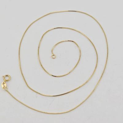 14k Gold Italian Fine Box Chain Necklace 