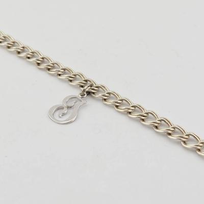 Sterling Silver Italian Bracelet With Charm