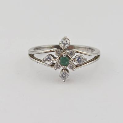 Sterling Silver Emerald Ring