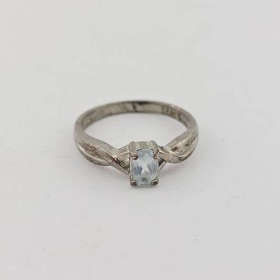 Sterling Silver .5 Carat Blue Topaz Ring