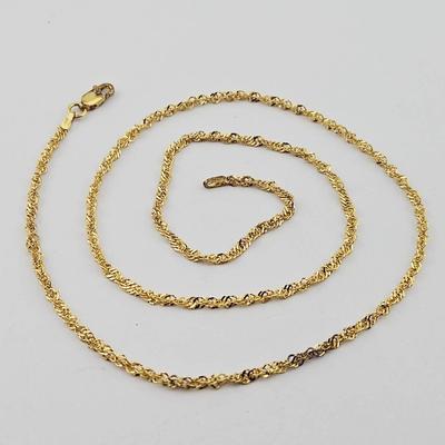 Sterling Silver Gold Vermeil Italian Chain Necklace 