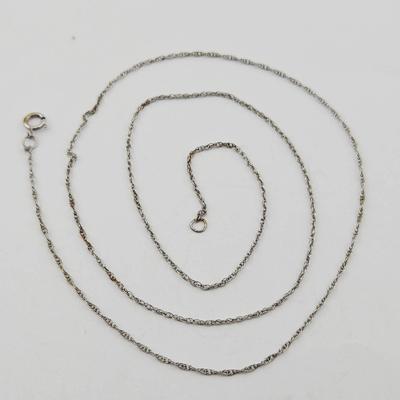 14k White Gold Fine Link Necklace 