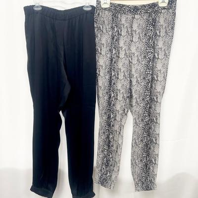 Black And Animal Print Lanvin Trousers Women’s Size 44