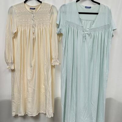 (2) p.jamas Smocked Night Gowns / Long & Short Sleeved (Sz L)