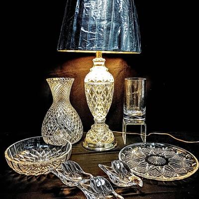 Assorted Cut Crystal Home Décor & Tableware W/ Gorham Candleholders
