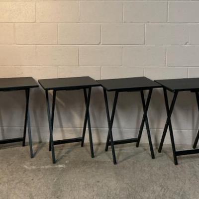 Hardwood Black TV Trays