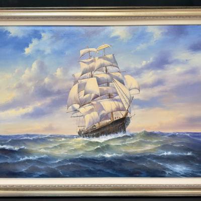 Fred Arends *signed* Scenic Maritime Original Oil Painting