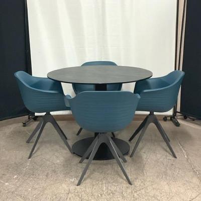 Indy Archirivolto Design Swivel Chairs W/ Retro Glass Top Table 