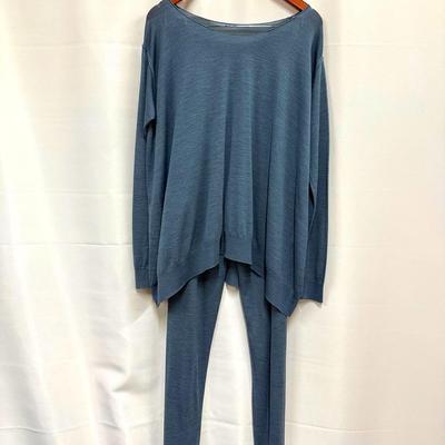 Women’s Lanvin Hiver 2014 Two-Piece Wool Knit Lounge Set – Gray Top & Pants – Rare Designer Knitwear