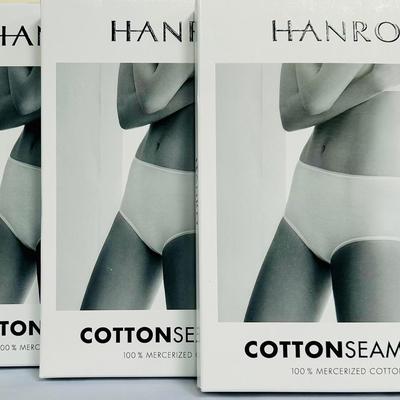 (3) NIB Hanro Cotton Seamless Panties, Sz M