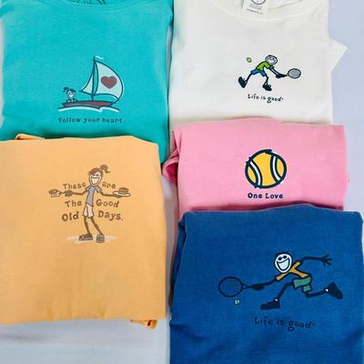 (5) Women’s  XL “Life is Good” Crusher Tees