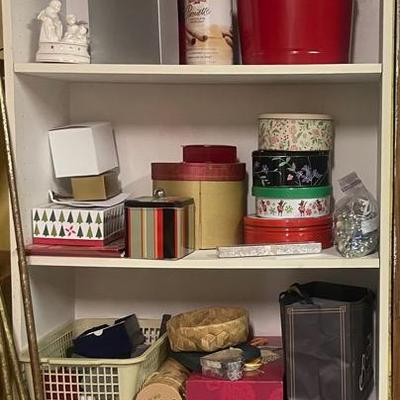 Tall White Shelf And Misc Items