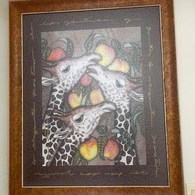 Gentle Giants" or potentially "Giraffes," created by the Mexican artist Luis Sottil