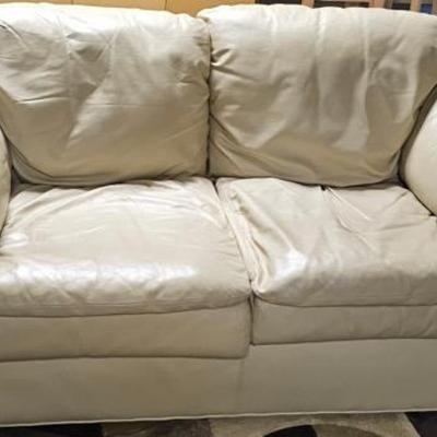 Beige Leather Couch And Loveseat 