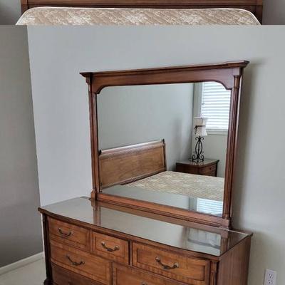 Century Dresser w/ Mirror + Headboard (BR1)