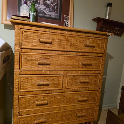 Vintage wicker dresser