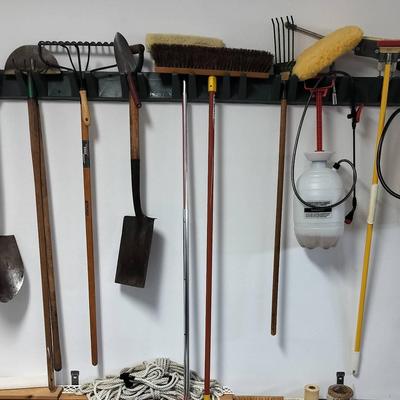 Outdoor/Yard Work Tool Assortment (Includes Everything Hanging From Rack) 