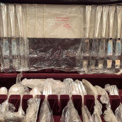 Full Set I International Silver Co. Silver Flatware In Wood Case