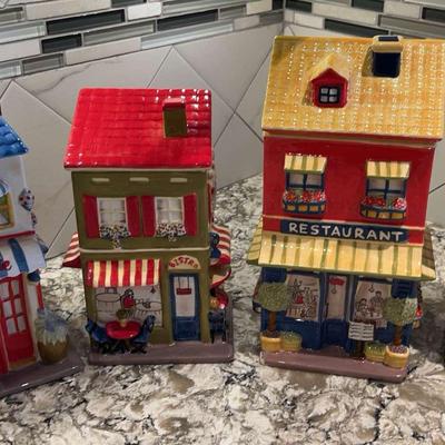 Rare Vintage Fitz And Floyd Italian Village Set