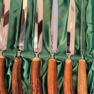 Blinder Baron Germany Stainless Steel Knives With Deer Antler Handles