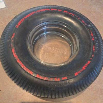 Vintage Firestone Tire Advertising Ashtray. 6"×2"
