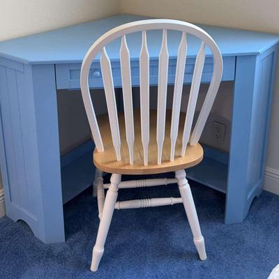 Blue Corner Desk With Chair