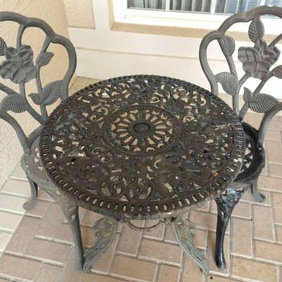Black Cast Iron Outdoor Table And Chairs