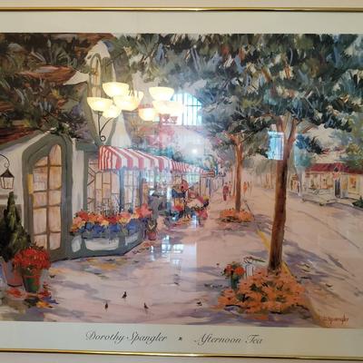 Dorothy Spangler "Afternoon Tea" Vintage Painted Framed Print