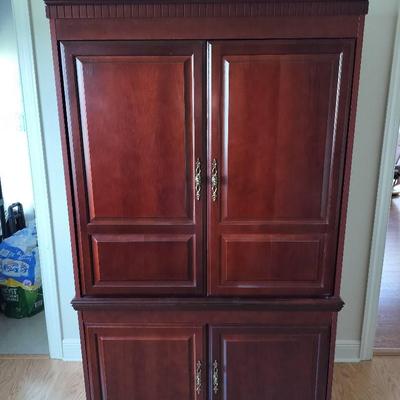 Taylor White Dark Wooden TV/Storage Cabinet