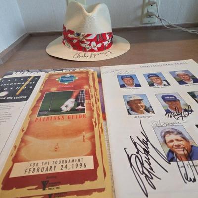 Chi Chi Rodriguez Signed Hat &16 Golf Signatures From 1996 American Express Tournament Invitational