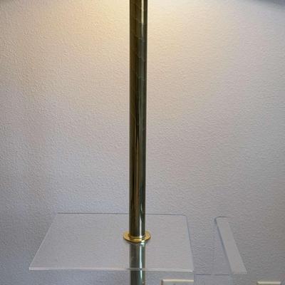 Vintage Brass Lamp With Attached Acrylic Table
