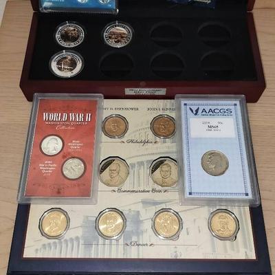 75th Anniversary D-day Proof Coin Collection + Assortment Of Collectible Coins With COAs