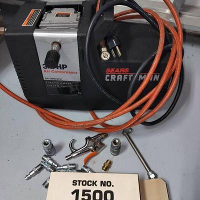 Sears Craftsman 3/4 HP Working Air Compressor + Air Brush Kit