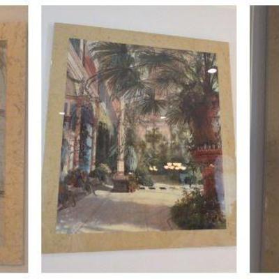 4 Set Tropical Acrylic Wall Hangings 42"x37", 40"x30",& 2 30"x13"s