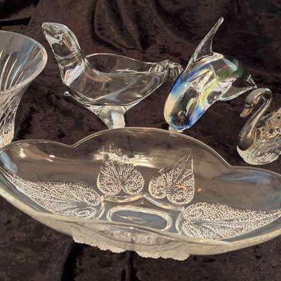 Crystal And Silver Plate Salt Cellars, Delfina Murano Altezza Larghezza