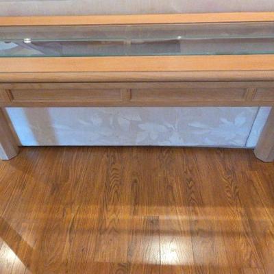 Wood & Glass Sofa Table 54"×16"×27"