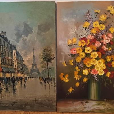 Signed Hand-Painted Vintage Oil Paintings By B. Ferber And Other