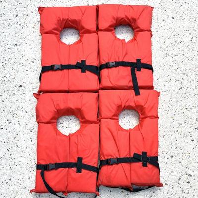 Set of 4 Adult Sized Life Vests