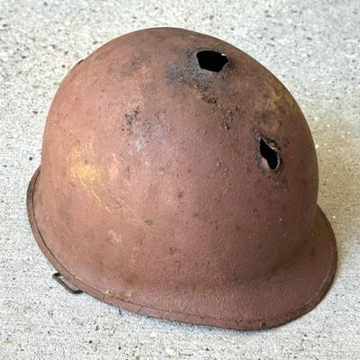 WWII Helmet with Bullet