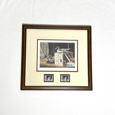 Ducks Unlimited Framed Print and Stamp Set by Ray Bryce 247/2000