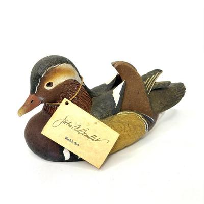 Hand Carved Mandarin Duck Duck Decoy by Jules A. Bouillet 2000 - 628/3500  *Will Ship