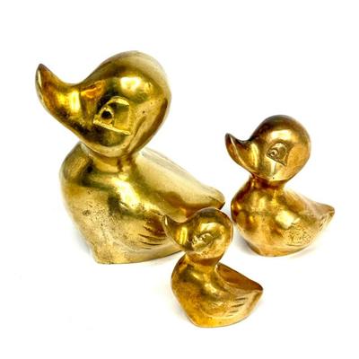 3 Tiny Brass Ducks