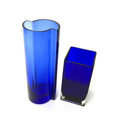 Set of 2 Cobalt Blue Vases