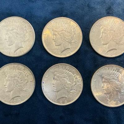 1923 Peace Silver Dollars (6 Count) (CHO503)