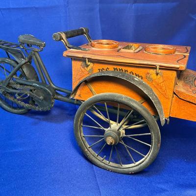 Decorative Ice Cream & Wafers Bicycle Cart (23 Inch Length) 