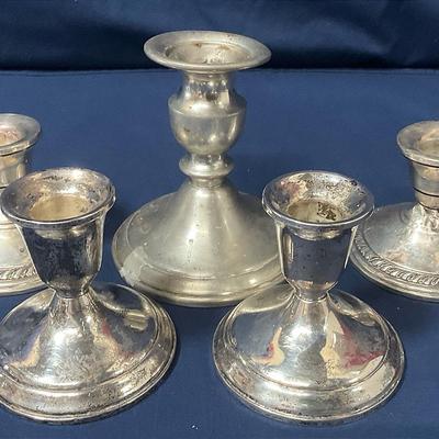 Weighted Silver Candlesticks - One Pewter