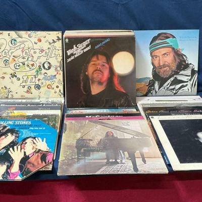 Large Lot Of Mixed Genre Records willie Nelson, Linda Ronstandt,