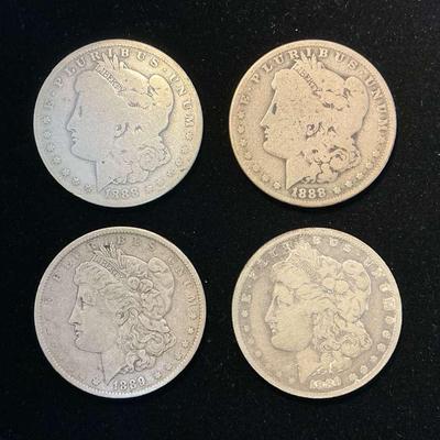 Morgan Silver Dollars 1888-O, 1889-O (4 Count) (CHO510)