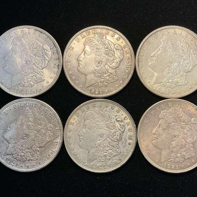 1921 Morgan Silver Dollars (6 Count) (CHO507)